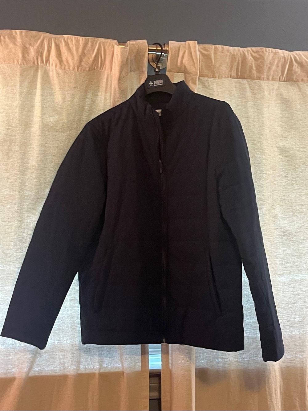 Men's Navy Quilted Jacket - Classic Lightweight Coat